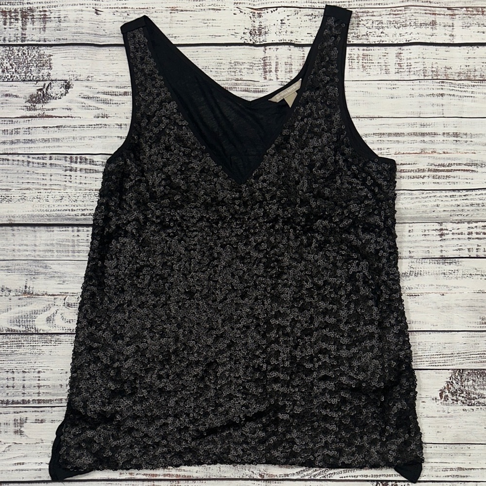 Banana Republic Black Sequin Tank Top Sz. M